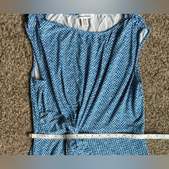 Tommy Bahama GOA BOA Side Twist Sleeveless Jersey Dress Turkish Blue - Sz Medium - Picture 4 of 5
